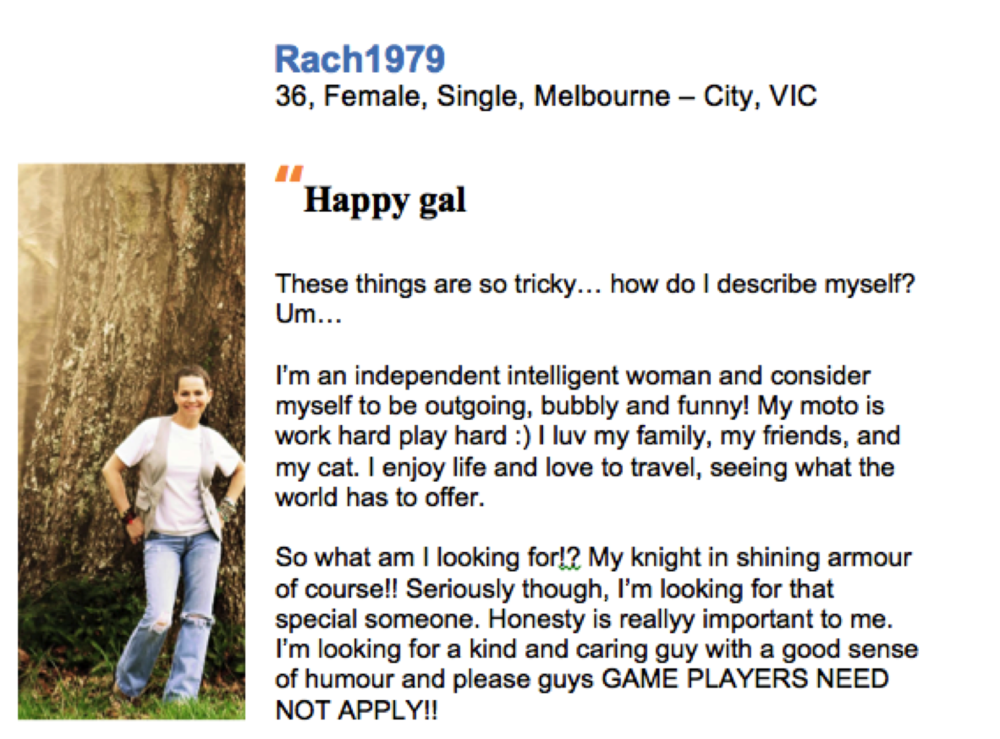 making a good online dating profile